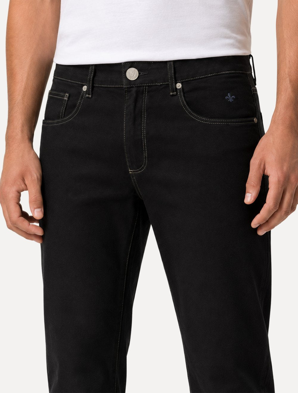 Calça Dudalina Jeans Regular Concept Five Pockets Preta