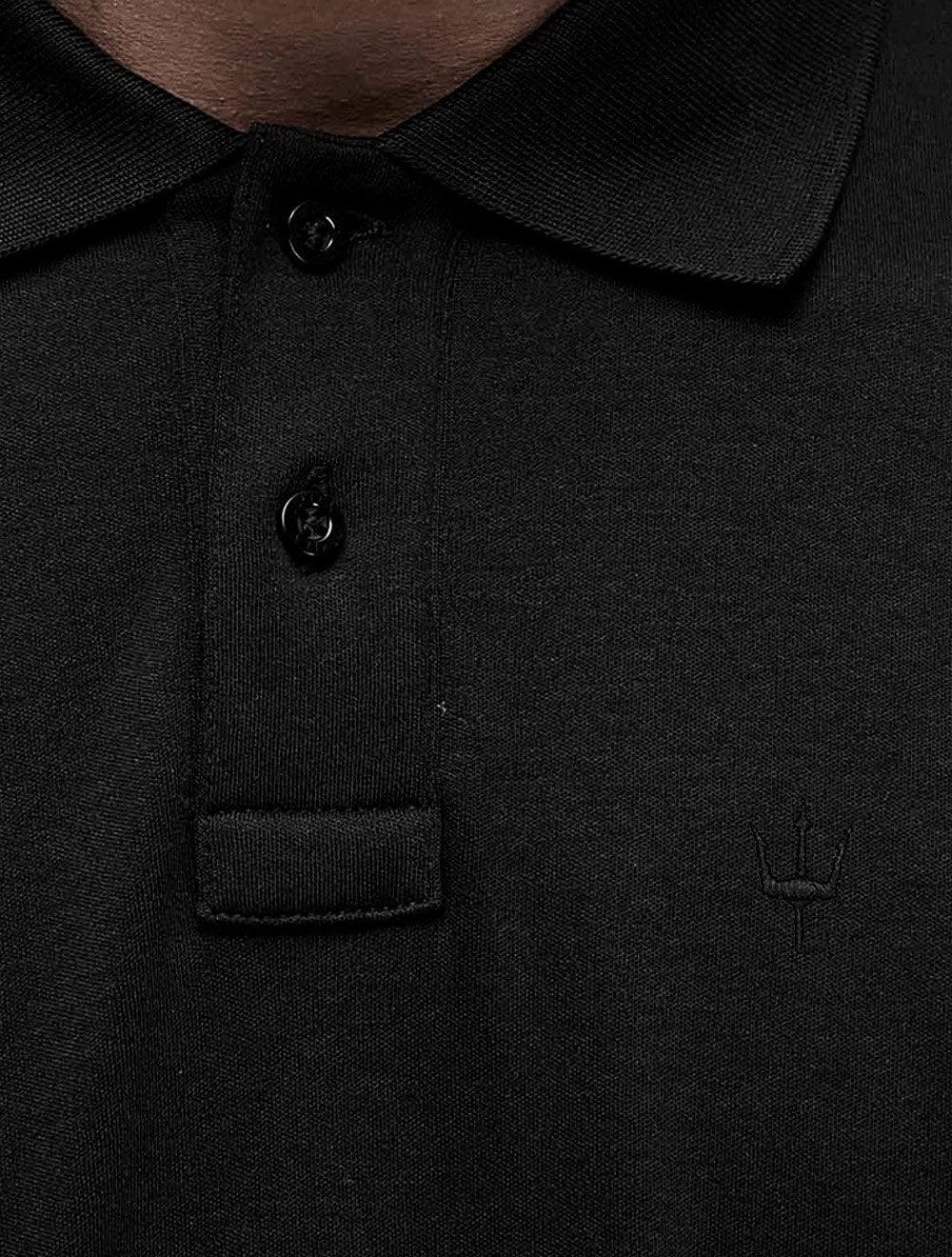 Polo Osklen Masculina Comfort Tridente Pure Touch Mono Logo Preta