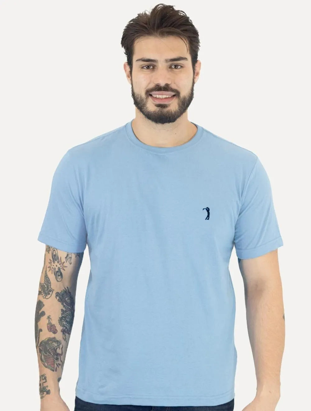 Camiseta Aleatory Masculina Navy Icon Azul Ciano