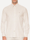 Camisa Tommy Hilfiger Masculina Regular Oxford Striped Cáqui