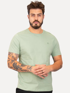 Camiseta Dudalina Masculina Essentials Moda Logo Verde Claro