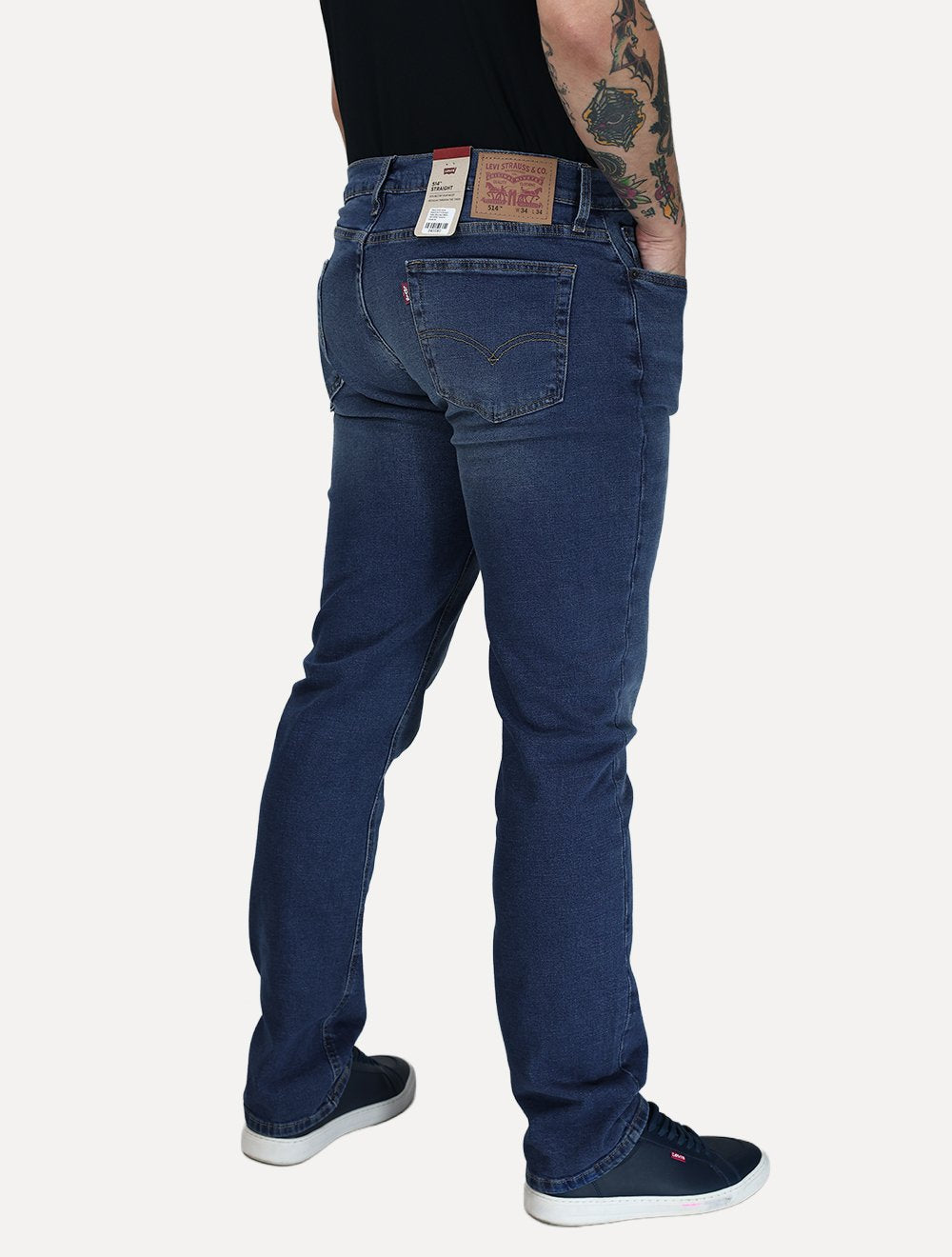 Calça Levis Jeans Masculina 514 Straight Faded Blue Azul Medio