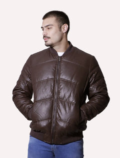 Jaqueta Victory Eagle Masculina PU Leather Bomber Marrom
