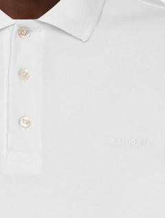 Polo John John Masculina Silm Fit New Simple Light Button Branca
