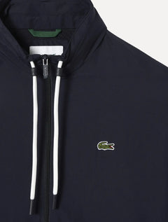 Jaqueta Lacoste Masculina Hoodie Curta Impermeável Azul Marinho
