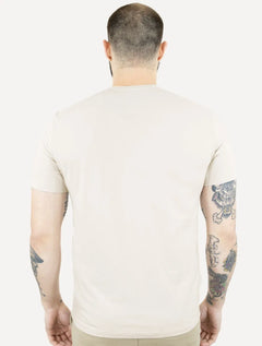 Camiseta Calvin Klein Masculina Barra Tag Off-White