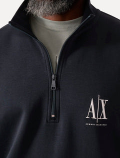 Casaco Moletom Armani Exchange Masculina Embroidery AX Logo Azul Marinho