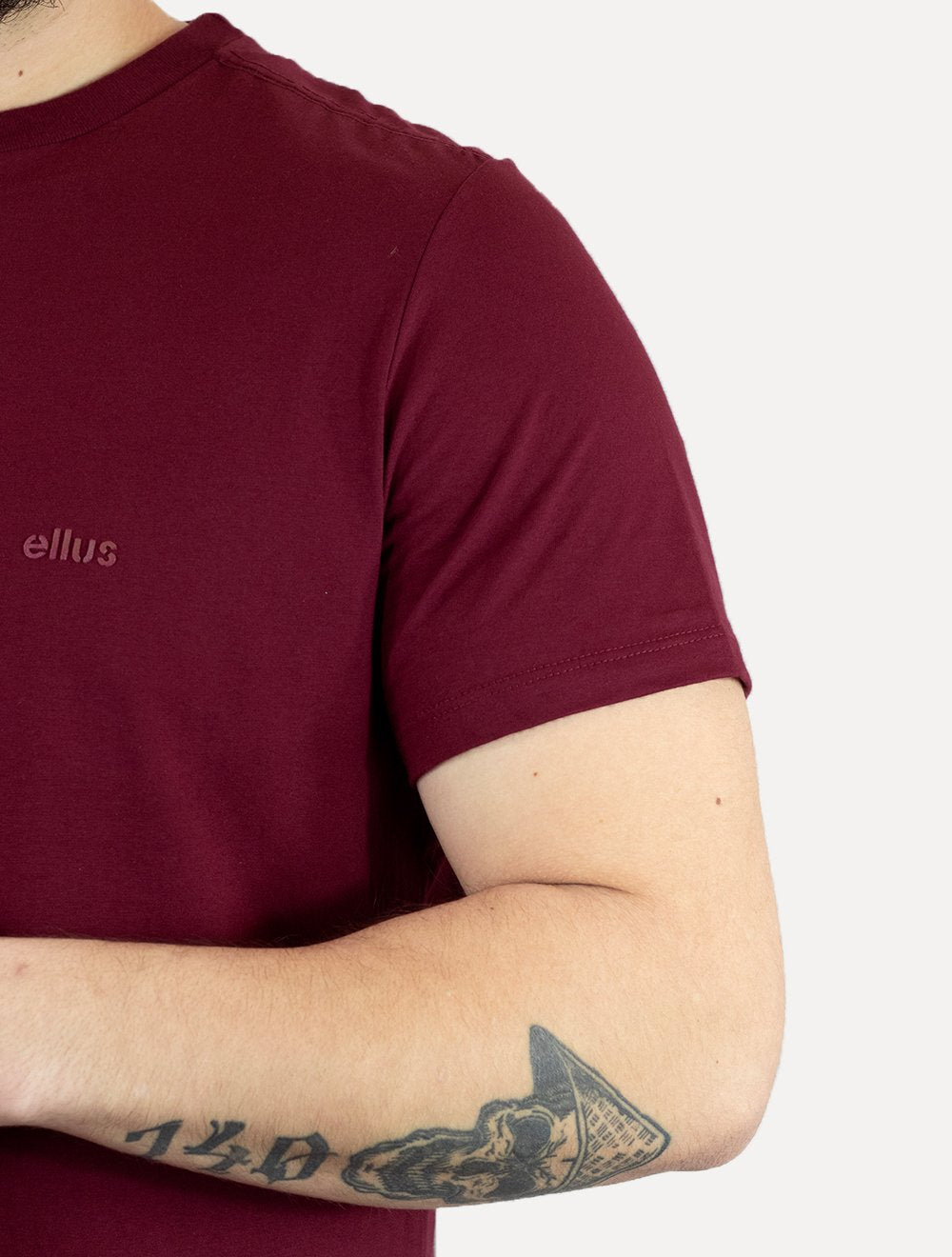 Camiseta Ellus Masculina Cotton Fine Duocolor Classic Bordô