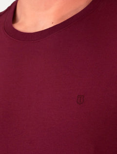 Camiseta Individual Masculina Comfort Logo Bordô