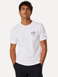 Camiseta Tommy Hilfiger Masculina Regular Logo Brand Love RWB Branca
