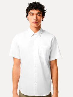 Camisa Lacoste Masculina Manga Curta Regular Solid Pocket Branca