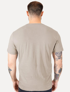 Camiseta Reserva Masculina Slim Algodão Peruano Cáqui