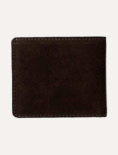 Carteira John John Masculina Couro JJ Suede Marrom Escuro