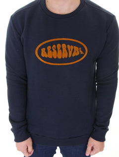 Moletom Reserva Masculino Crewneck Estampa Flocada Azul Marinho