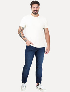 Camiseta John John Masculina Slim Fit Simple Off White