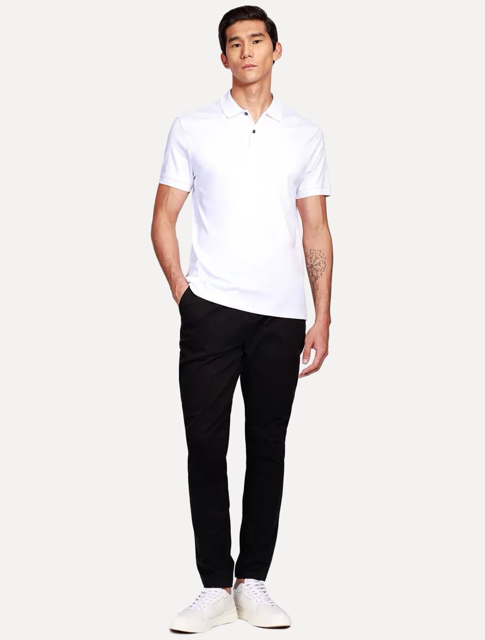 Polo Aramis Masculina Interlock Malha Pima Cotton Branca