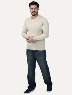 Camiseta Dixen Masculina Tricot Manga Longa Jacquard Seamless Cáqui