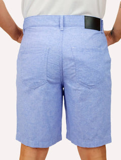 Bermuda Dudalina Masculina Sarja Right Oxford Azul Claro