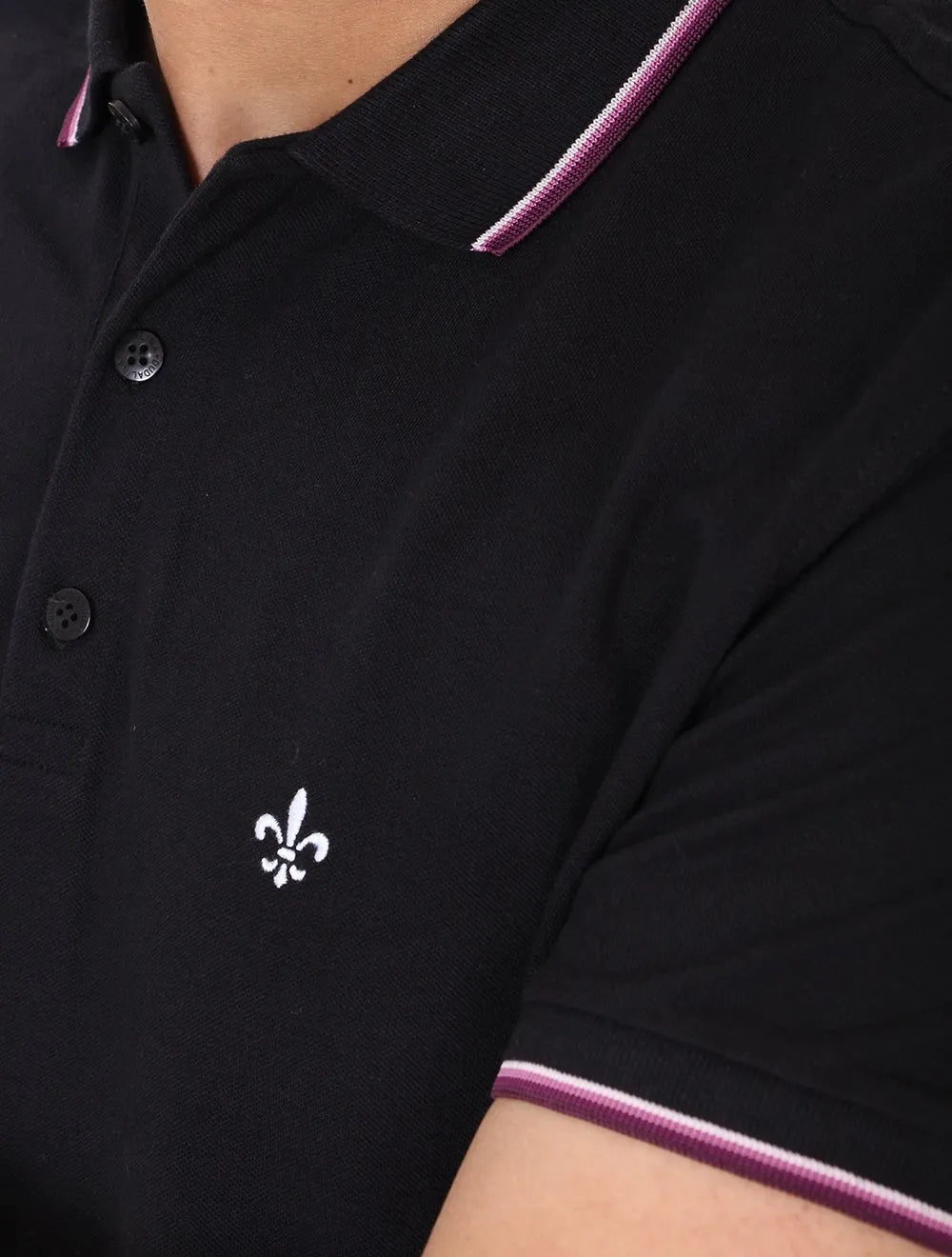 Polo Dudalina Masculina Gradient Collar Preta