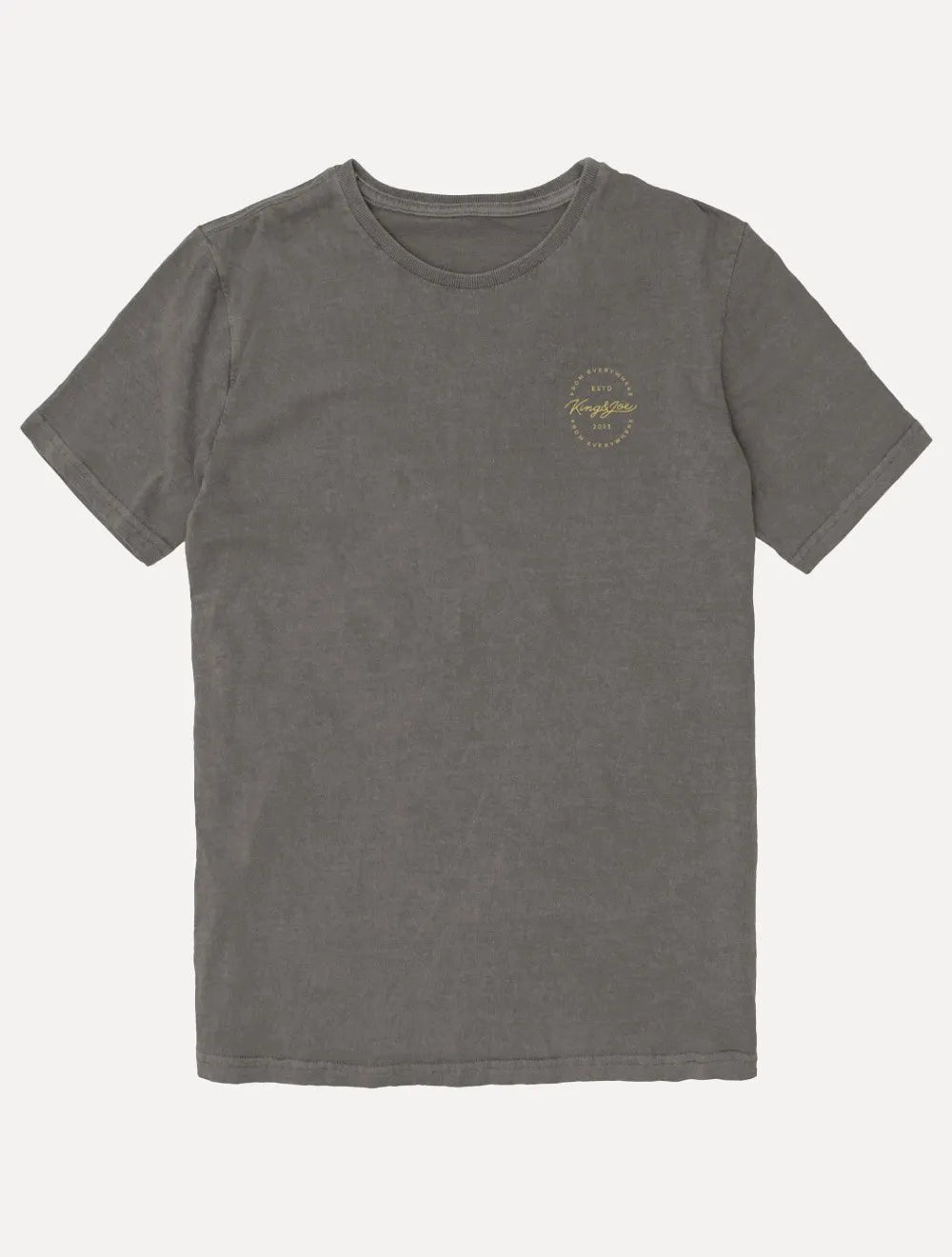Camiseta King & Joe Masculina Signature Circle Estonada Peito Cinza