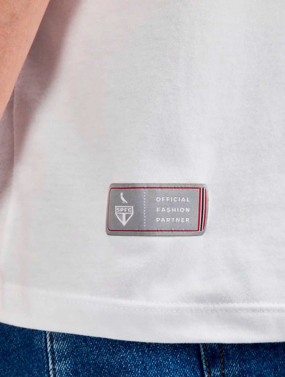 Camiseta Reserva Masculina SPFC Patch Minimalist Branca