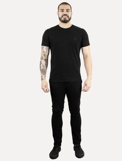Camiseta Colcci Masculina Slim Crewneck Texture Logo Preto