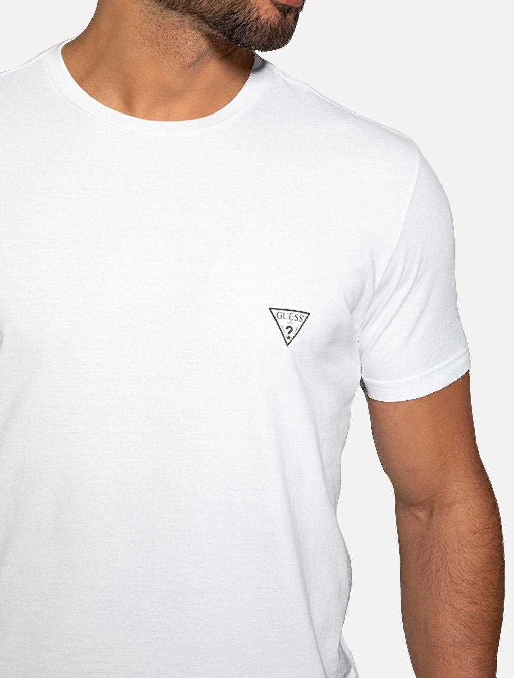 Camiseta Guess Masculina Dark Grey Icon Branca