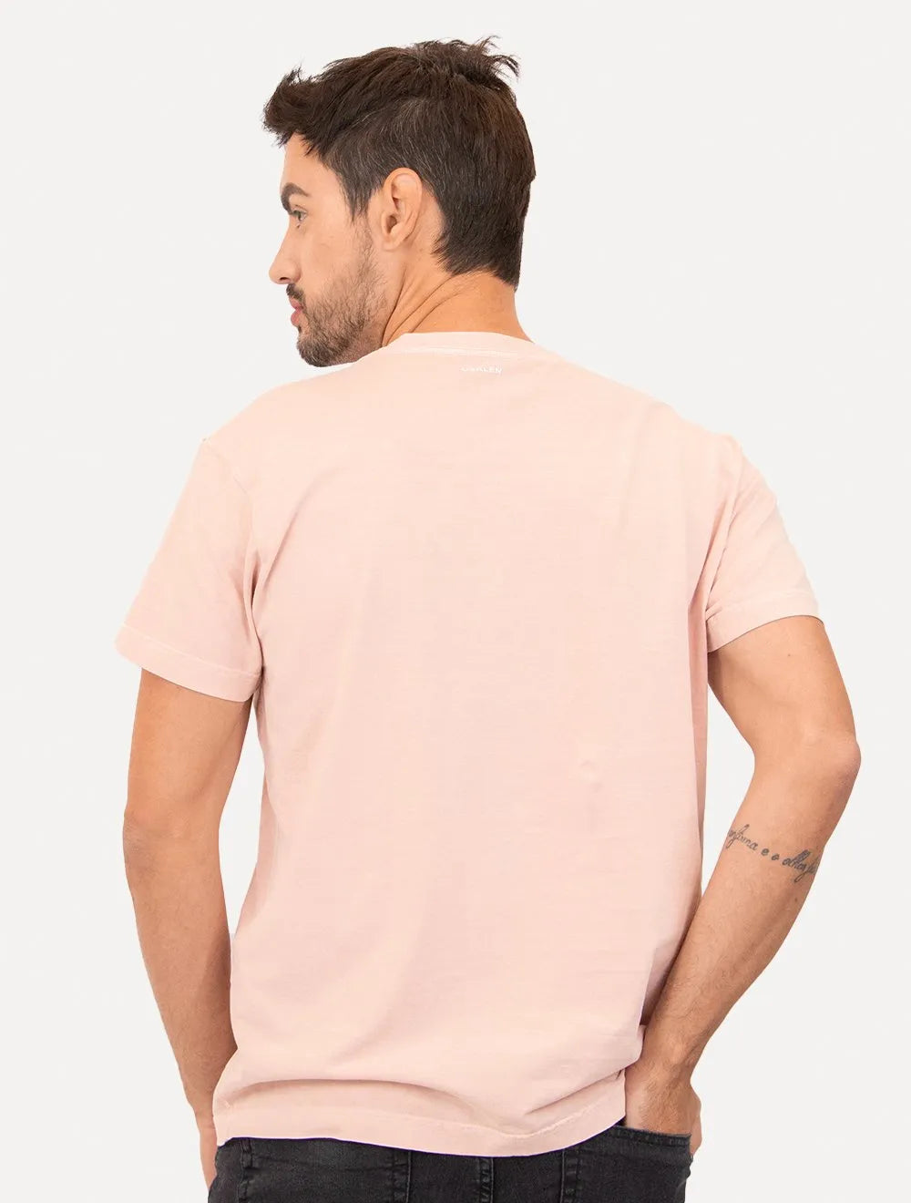 Camiseta Osklen Masculina Regular Stone Rio Postcard Rosa Claro