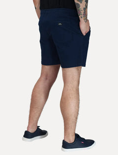 Short King & Joe Masculina Sarja Flex Twill Peach Azul Marinho