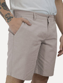 Bermuda Sergio K Masculina Chino Sarja Elastano Cinza