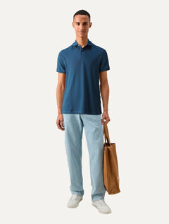 Polo Tommy Hilfiger Masculina Regular Piquet 1985 Aegean Sea Azul