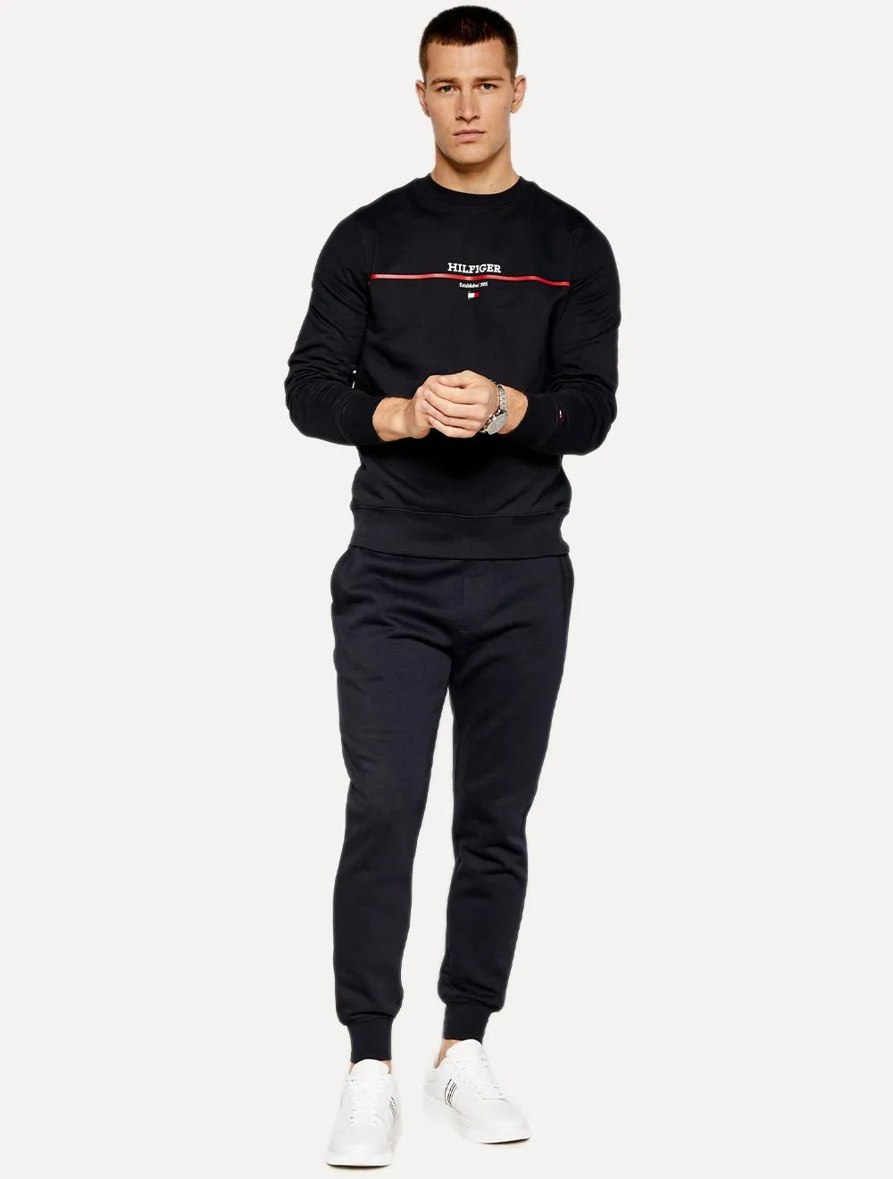 Moletom Tommy Hilfiger Masculino Stripe Terry 1985 Preto