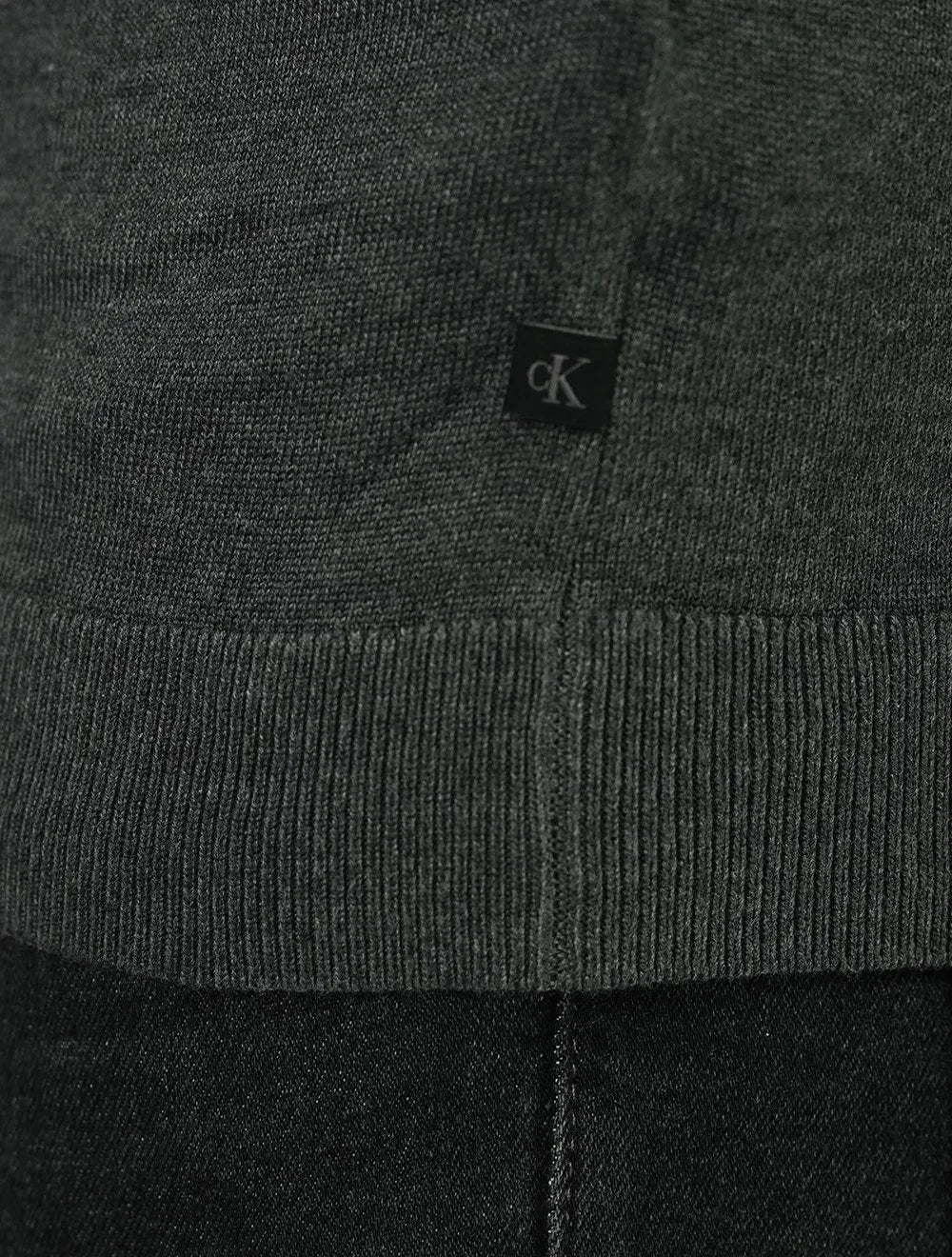 Suéter Calvin Klein Jeans Masculino Tricot Gola Careca Liso Chumbo