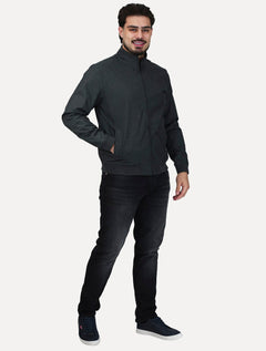 Jaqueta Aramis Masculina Bomber Dupla Preta/Chumbo