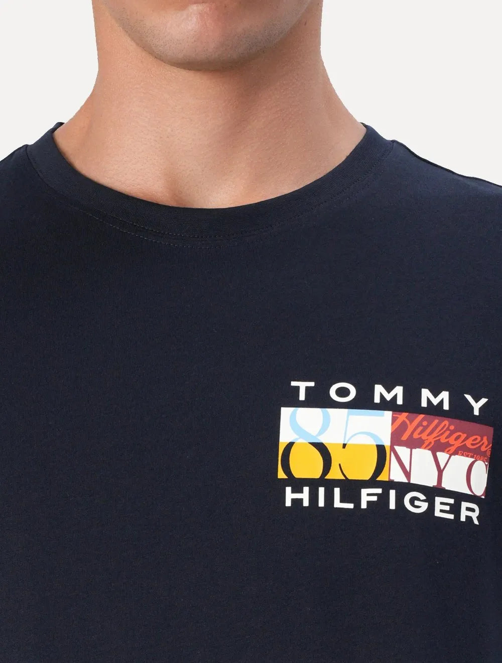 Camiseta Tommy Hilfiger Masculina Colour Flag Tee Azul Marinho