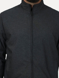 Jaqueta Aramis Masculina Bomber Dupla Preta/Chumbo