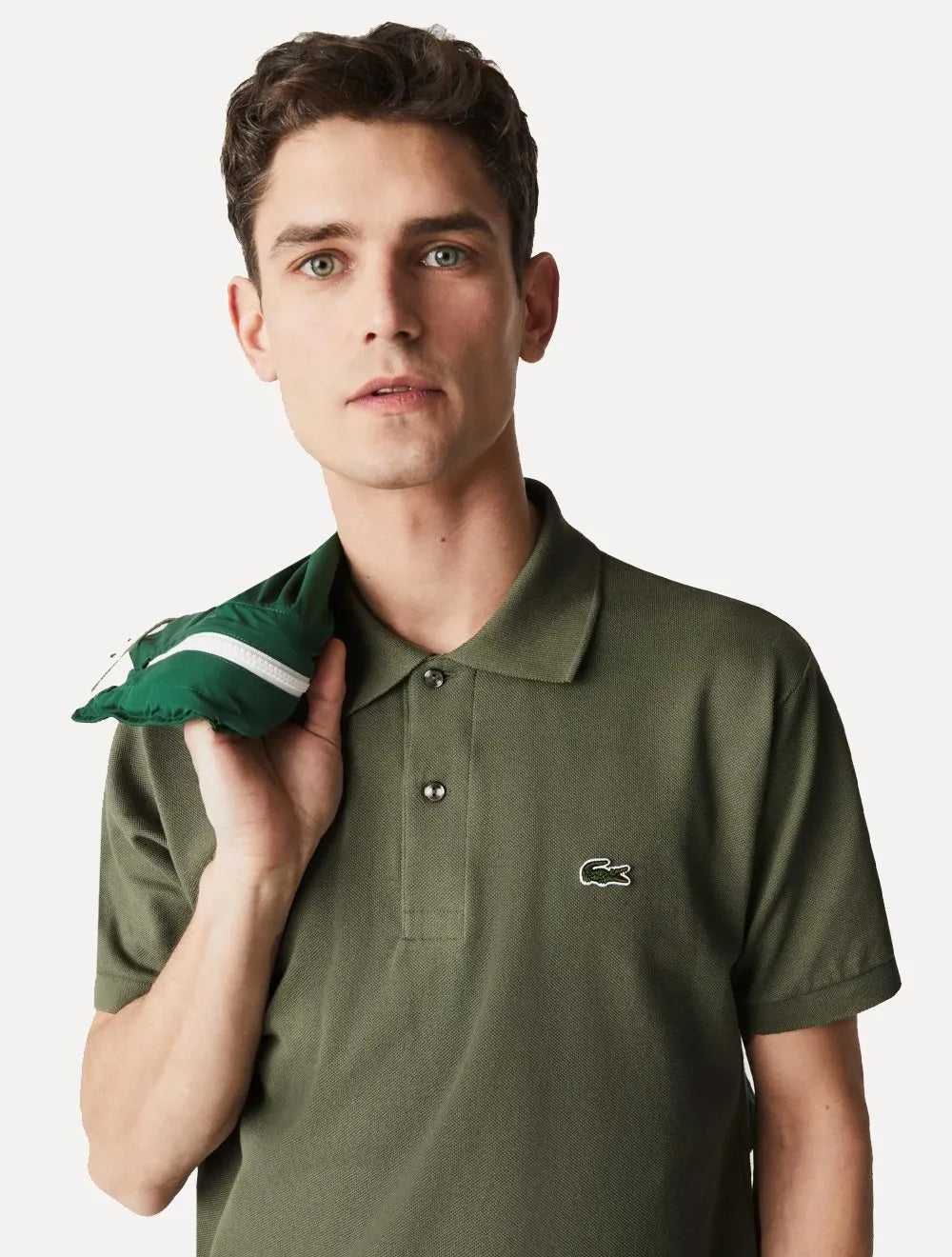 Polo Lacoste Masculina L.12.12 Verde Oliva