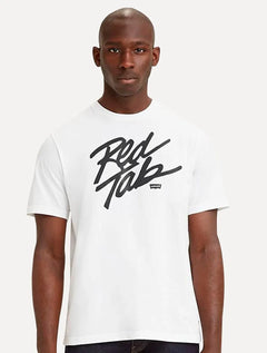 Camiseta Levis Masculina Red Tab Script Branca
