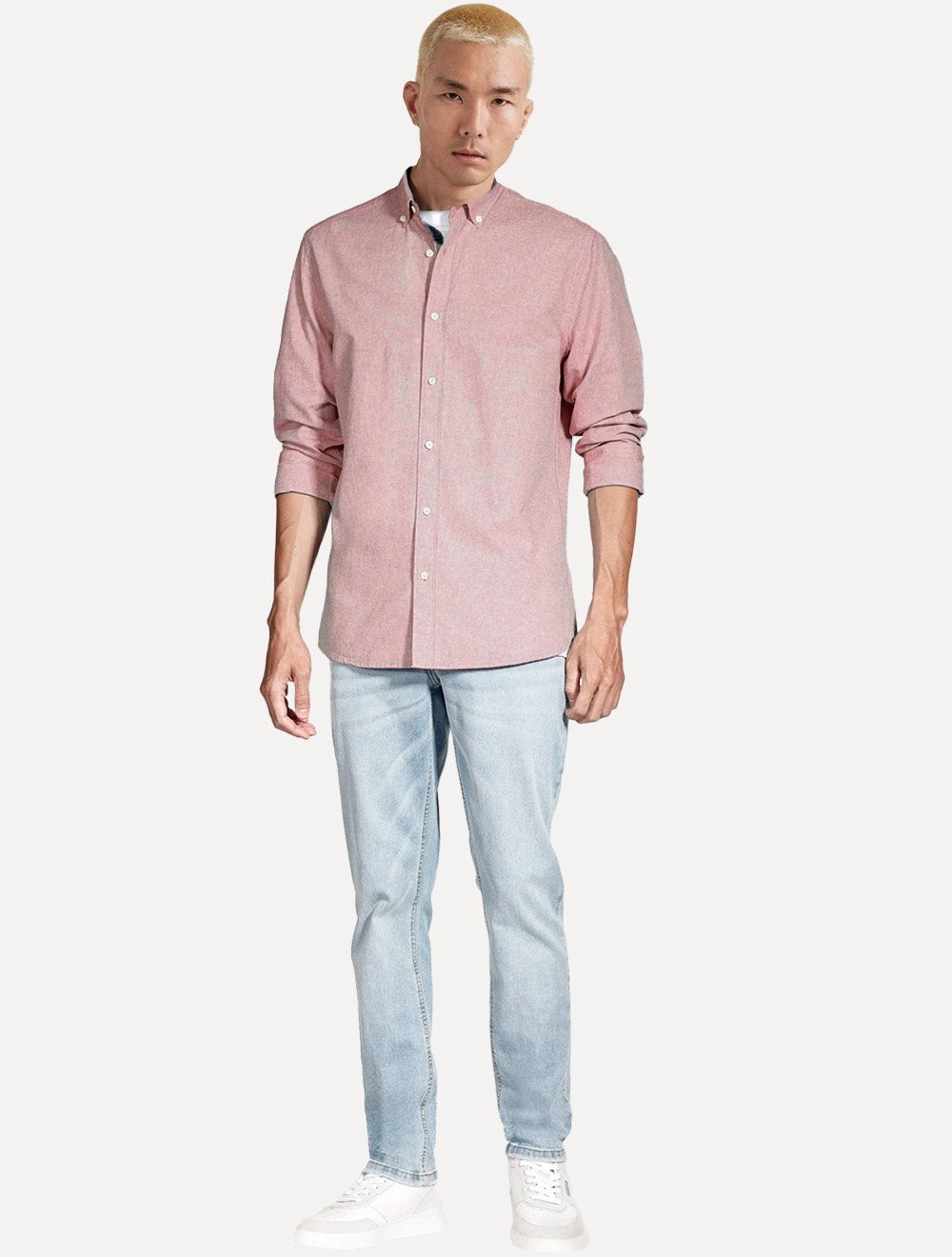 Camisa Aramis Masculina Slim Oxford Planalto Vermelha Mescla