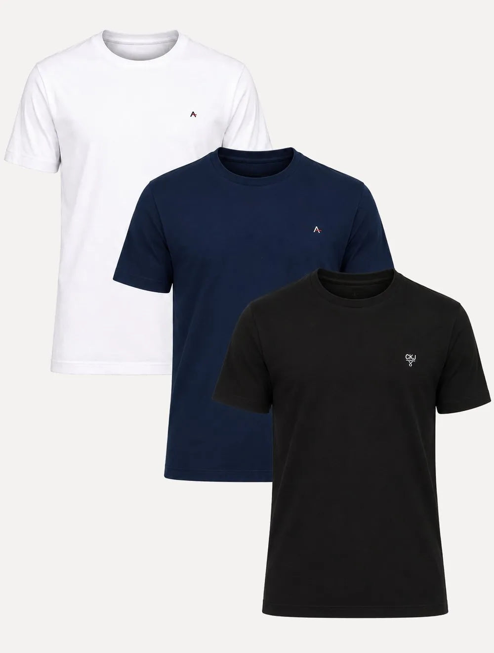 Kit Camisetas Aramis/Calvin Klein | Branca/Azul Marinho/Preta