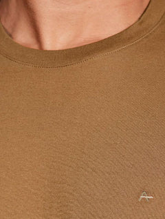 Camiseta Aramis Masculina Basic Lisa Mono Logo Marrom Médio