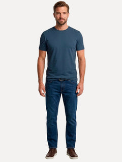 Camiseta Individual Masculina Slim Pima Soft Touch Logo Azul