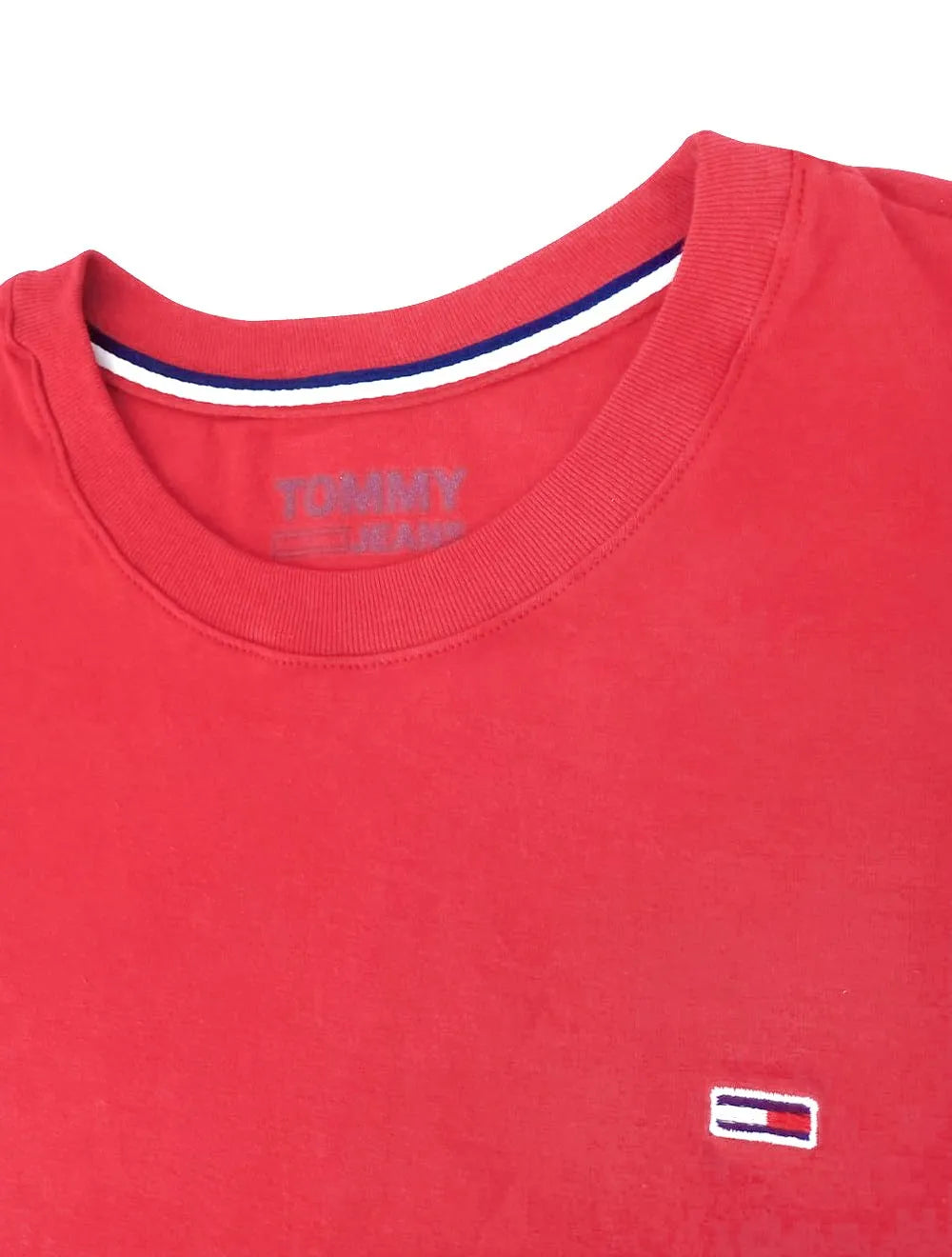 Camiseta Tommy Jeans Masculina Slim C-Neck Flag Vermelha