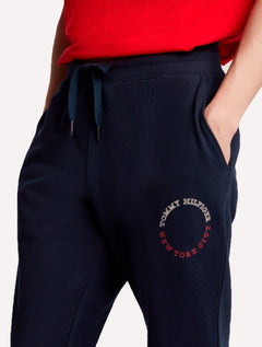 Calça Tommy Hilfiger Moletom Monotype Roundall Azul Marinho