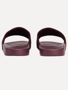 Chinelo Tommy Hilfiger Corp. Textured Pool Slide Vinho Escuro