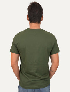 Camiseta Tommy Hilfiger Masculina Mid Embroidered Chest Verde Militar