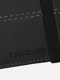 Carteira King & Joe Masculina Couro Elástico Pesponto Preto
