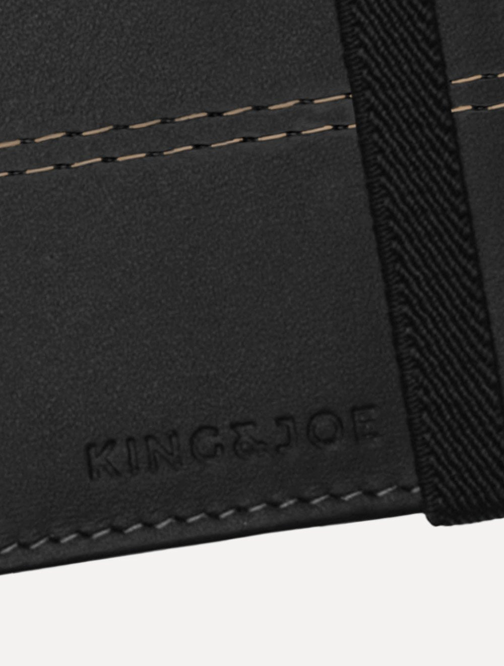 Carteira King & Joe Masculina Couro Elástico Pesponto Preto