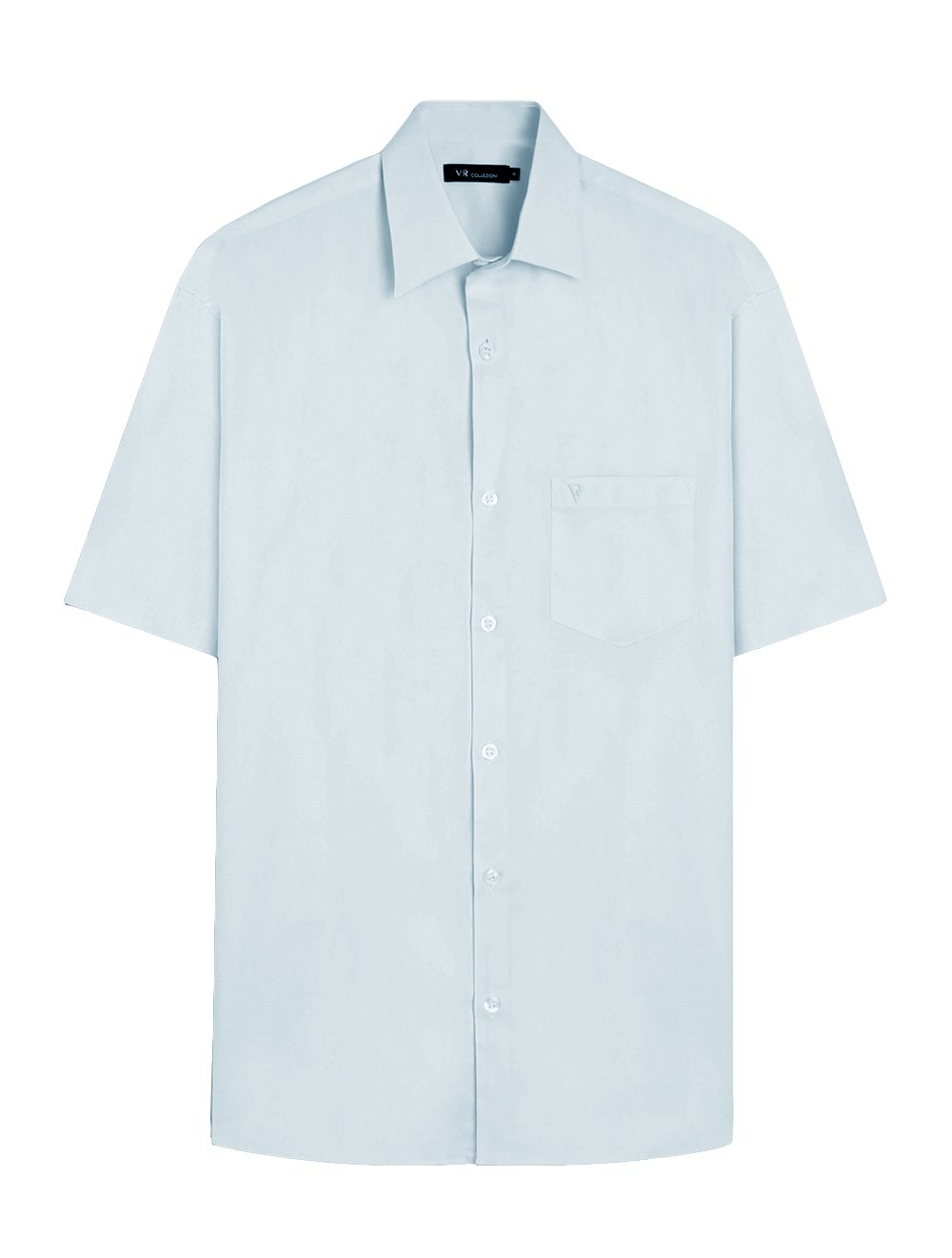 Camisa VR Masculina Casual Manga Curta Pocket Silicon Oil Azul Claro