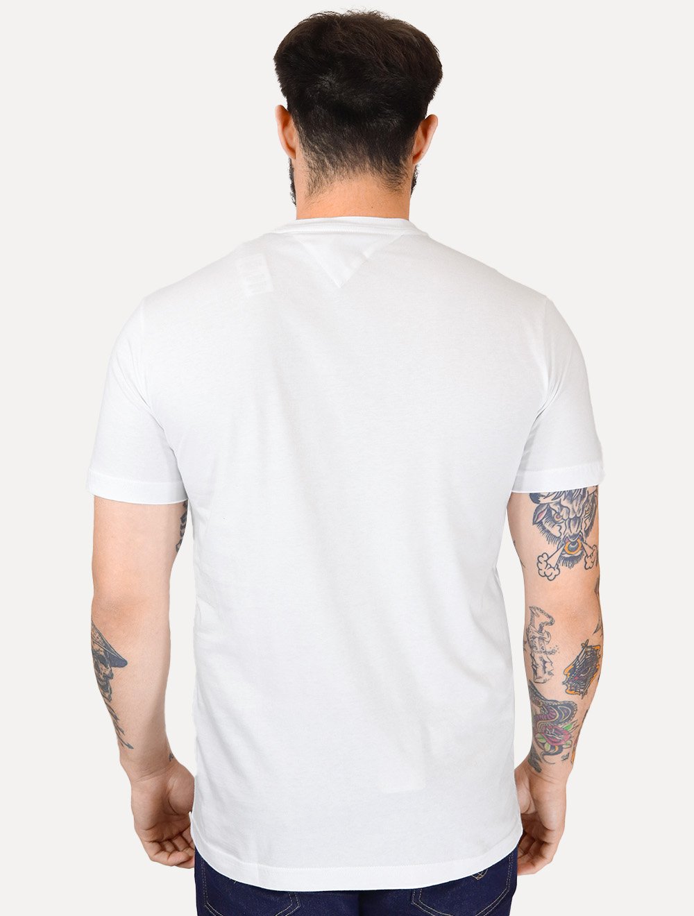 Camiseta Tommy Hilfiger Masculina Linear Flag Graphic Branca